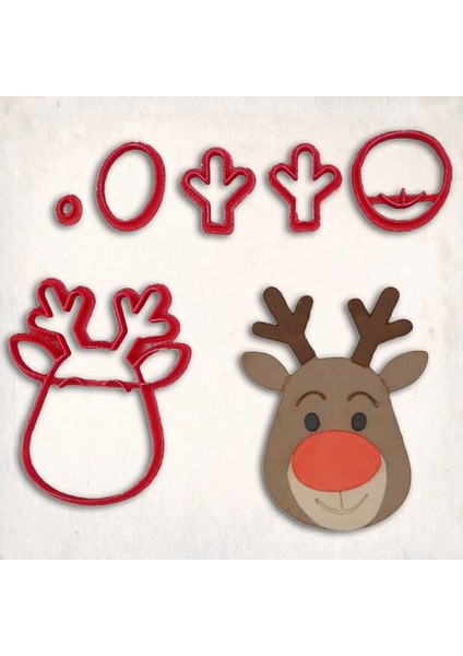 Ren Geyiği Detay Kurabiye Kalıp Seti 6 Parça