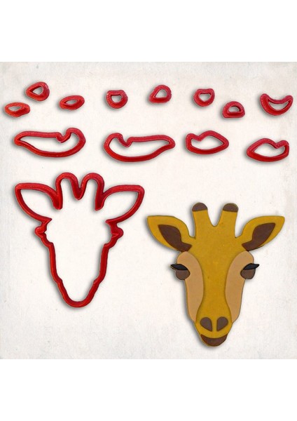 Zürafa Detay Kurabiye Kalıp Seti 13 Parça