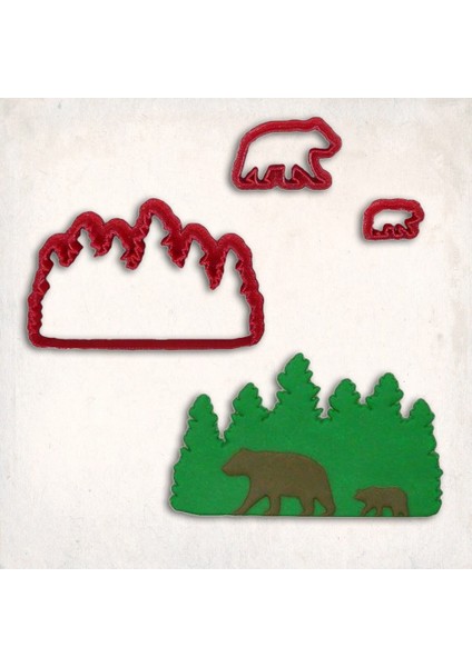 Ormandaki Ayılar Detay Kurabiye Kalıp Seti 3'lü