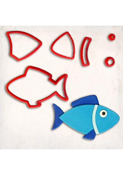Balık-1 Detay Kurabiye Kalıp Seti 6 Parça