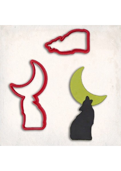 Kurt Ay Detay Kurabiye Kalıp Seti 2 Parça