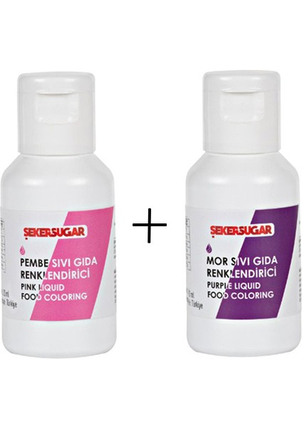 Sıvı Gıda Boyası - 20ML - Pembe ve Mor