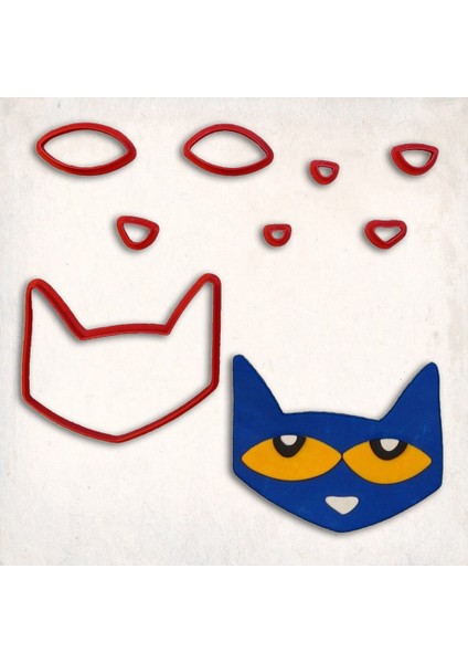 Pete Kedi Detay Kurabiye Kalıp Seti 8 Parça