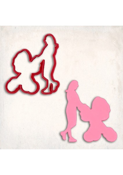 Anne Çocuk Arabasını Itiyor Kurabiye Kalıbı Şekillendirici Kopat