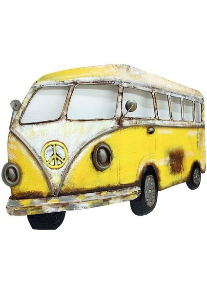 Minibüs Pano Sarı Vintage Dekoratif Ev Ofis Hediyelik