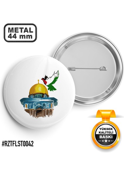 Mescid-I Aksa Kuş İğneli Rozet 44 mm