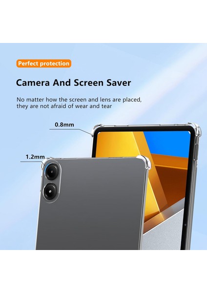 Xiaomi Redmi Pad Pro / Poco pad 12.1inç 2024 Kılıf Darbelere Dayanıklı Anti Shock Şeffaf Kapak indirimleri