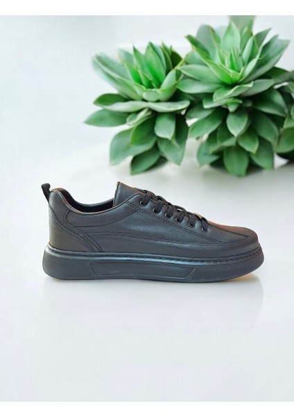 Erkek Siyah Günlük Hafif Nefes Alabilen Ortopedik Yürüyüş Spor Ayakkabı Sneaker