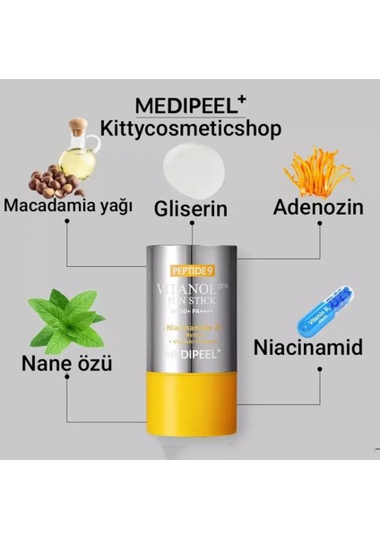 Peptide 9 Vitanol Sun Stick Pro SPF50+ Pa++++, 23 G(Yüz Için Güneş Koruyucu Çubuk) fiyatları