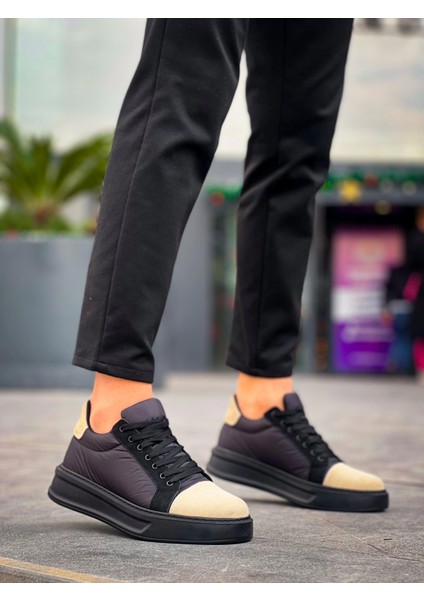 KB-X46 Kuback Siyah Bej Yüksek Siyah Taban Günlük Spor Ayakkabı fiyatları