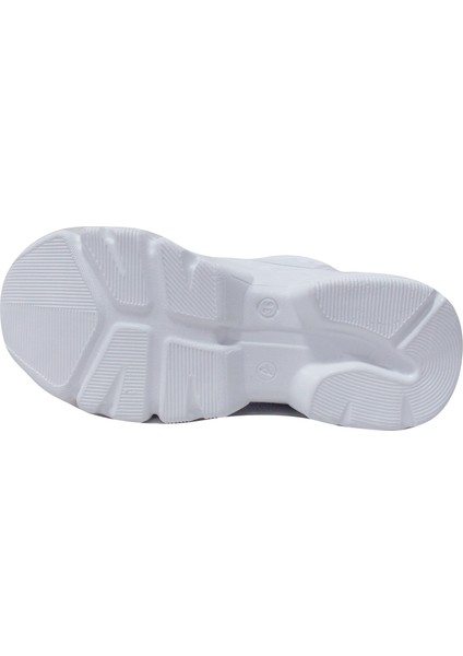 Beyaz Gümüş Yüksek Topuklu Bağcıklı Sneakers Spor Ayakkabı