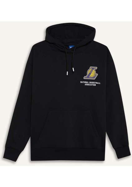 fit Nba Los Angeles Lakers Oversize Geniş Kalıp Kapüşonlu Kalın SWEATSHIRT D8489AX25SP