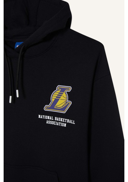 fit Nba Los Angeles Lakers Oversize Geniş Kalıp Kapüşonlu Kalın SWEATSHIRT D8489AX25SP