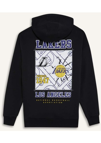 fit Nba Los Angeles Lakers Oversize Geniş Kalıp Kapüşonlu Kalın SWEATSHIRT D8489AX25SP