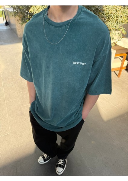 Essence Of Life Basic T-Shirt - Yeşil