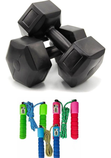 Dambıl Ağırlık Seti 5 kg +Sayaçlı Atlama Ipi