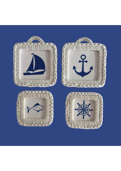 Marina. 4'lü Makrome Tasarım Çerçeve Seti