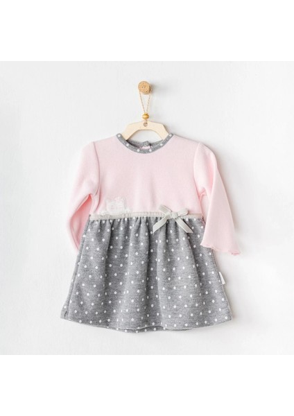 Meow Bebek Elbise Takım Pink Grey