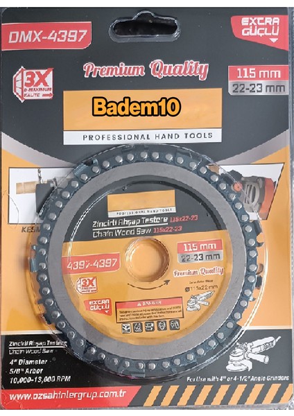 Zincirli Ahşaop Desteresi 115 mm 4" Taşlama Makine Uyumlu Kesme Oyma Şekil Verme Testeresi 1 Adet fiyatları