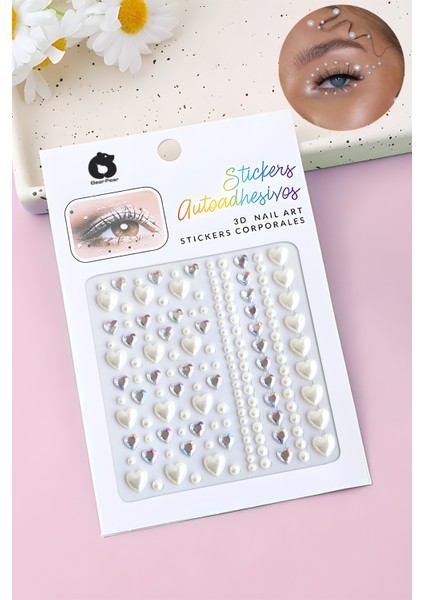 Kalpli İnci Yüz Vücut Makyaj Festival Makeup Yüz Taşı Face Gems