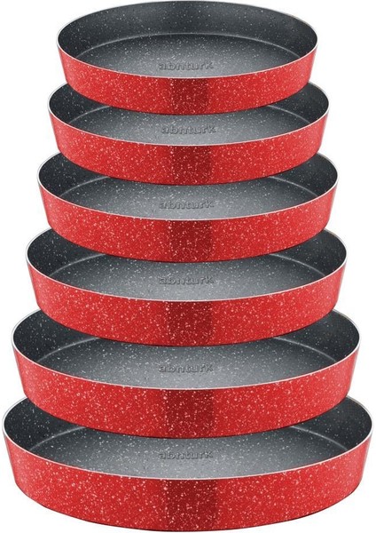 N36 Ultra Lüks Kalite ⌀36CM Yuvarlak Granit Fırın Tepsisi Içi 4 Kat Teflon®granit Dışı Silikon Kaplı