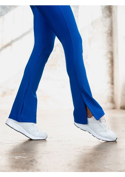 Yırtmaçlı Geniş Paça Sırt Dekolteli Spor Tayt Tulum