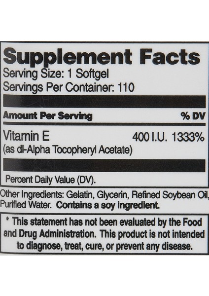 Vitamin E 180 mg 110 Softgels fiyatları