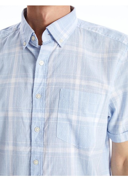 Lcwaıkıkı Classic Regular Fit Kısa Kollu Ekose Poplin Erkek Gömlek