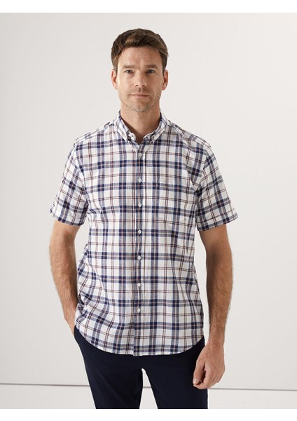 Lcwaıkıkı Classic Regular Fit Kısa Kollu Ekose Poplin Erkek Gömlek