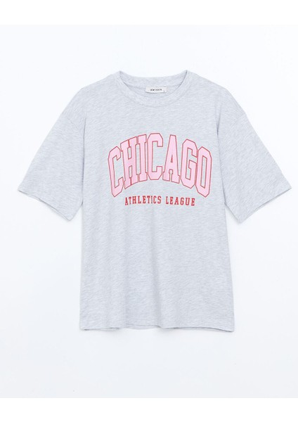 Lcw Vision Chicago Baskılı Oversize Kadın Tişört indirimleri