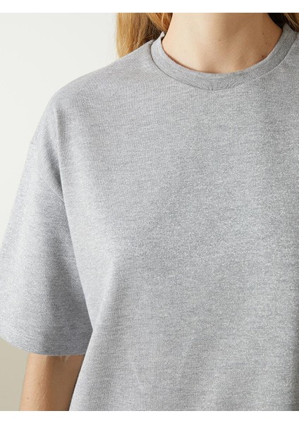 Lcw Vision Bisiklet Yaka Oversize Kadın Tişört modelleri