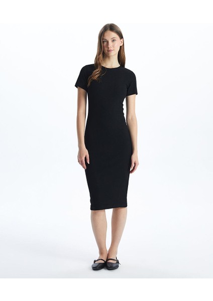 Xsıde Bisiklet Yaka Kadın Bodycon Elbise
