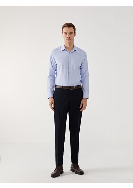 Lcwaıkıkı Formal Slim Fit Uzun Kollu Çizgili Armürlü Erkek Gömlek