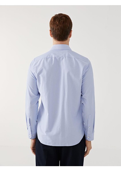 Lcwaıkıkı Formal Slim Fit Uzun Kollu Çizgili Armürlü Erkek Gömlek