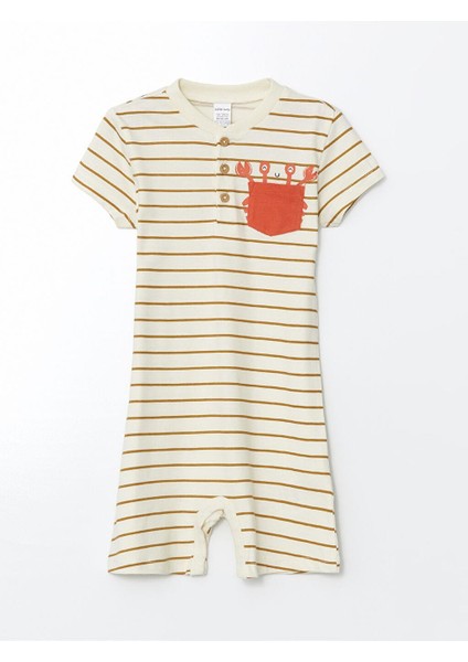 Lcw Baby Bisiklet Yaka Çizgili Erkek Bebek Tulum