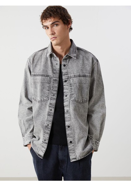 Lcw Jeans Rahat Kalıp Uzun Kollu Erkek Jean Gömlek