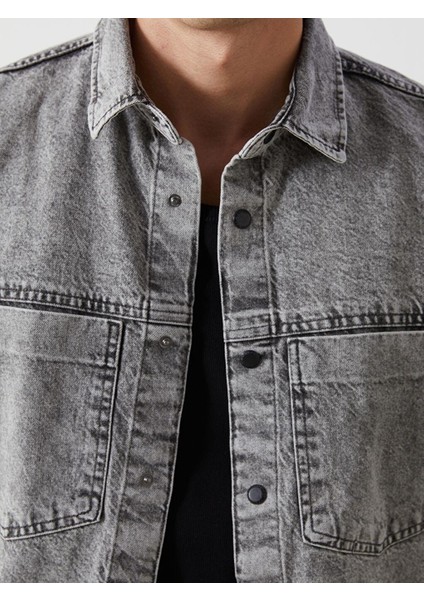 Lcw Jeans Rahat Kalıp Uzun Kollu Erkek Jean Gömlek