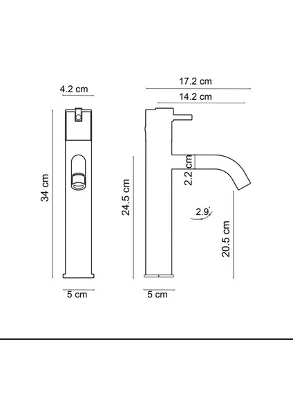 Yüksek Lavabo Bataryası (Krom Mermer) FA-4021M