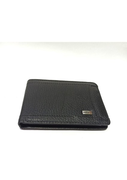 Karalı Gerçek Hakiki Deri 20 Kartlık Kredi Kart Cüzdanı 10 cm x 8 cm
