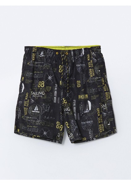 Lcw Swımwear Diz Hizası Boy Desenli Erkek Deniz Şortu