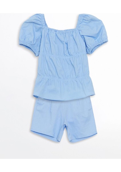 Lcw Kids Keten Karışımlı Kız Çocuk Bluz ve Şort