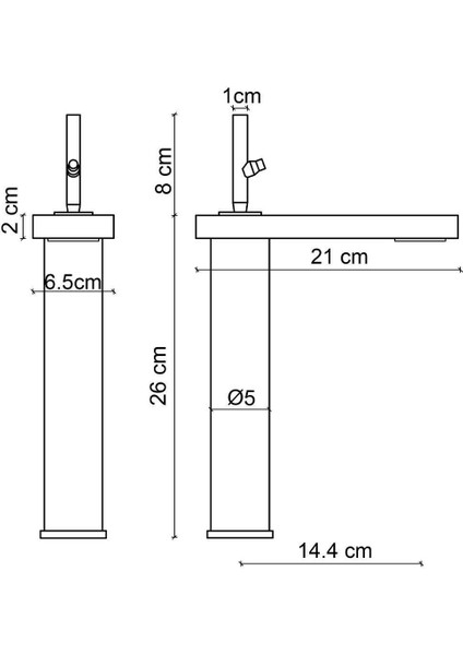 Yüksek Lavabo Bataryası (Mat Siyah) FA-8025