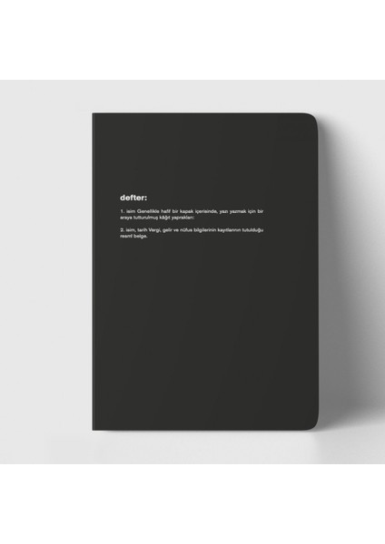 Defter Tanımlı Siyah Defter Çizgili
