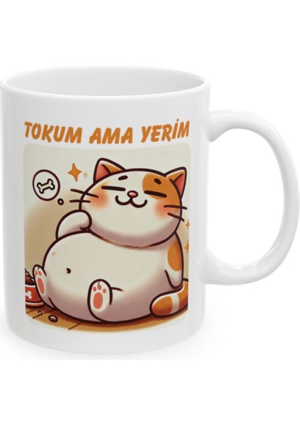 Tokum Ama Yerim Şişman Kedi Tasarım Bardak