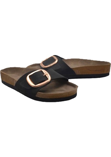 Siyah Nubuk Kadın Tek Toka Terlik - MTM-0049 fırsatları