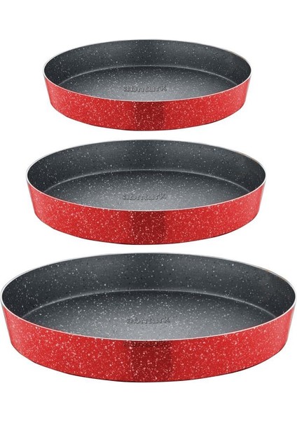 N38 Ultra Lüks Kalite ⌀38CM Yuvarlak Granit Fırın Tepsisi Içi 4 Kat Teflon®granit Dışı Silikon Kaplı fiyatları