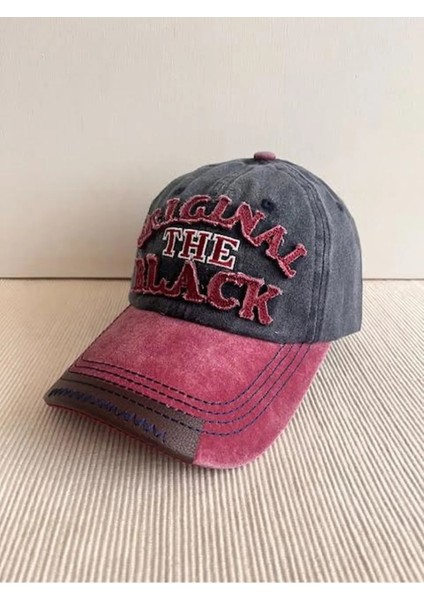 Original The Black Nakışlı Yıkamalı Eskitme Model Arkasından Ayarlanabilir Unisex Şapka