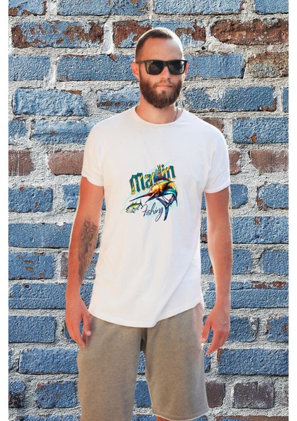 Erkek Balıkçılık Temalı Regular Tişört fiyatları