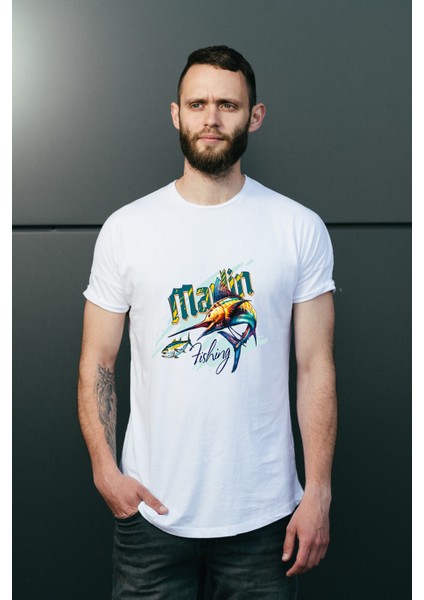 Erkek Balıkçılık Temalı Regular Tişört modelleri