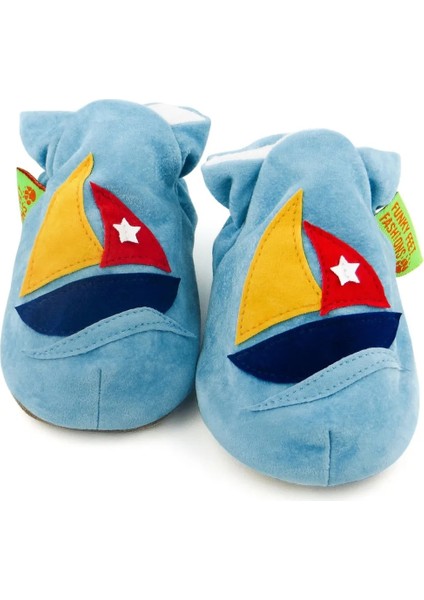 İkili Set, 6-18 Ay İplay Mama Önlüğü Ve 0-6ay Sailboat Funky Süet Patik modelleri